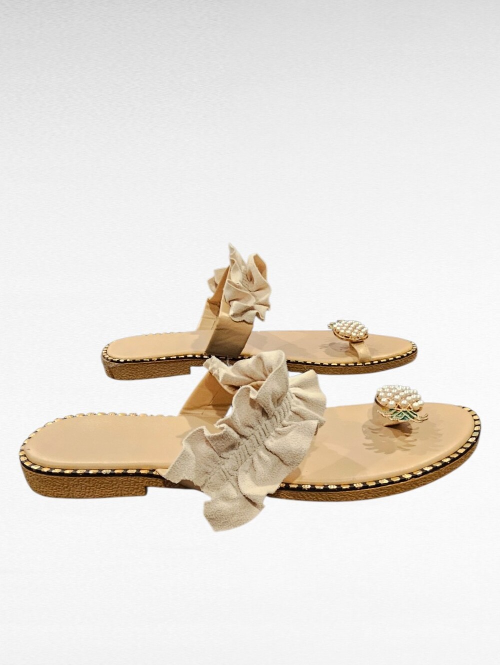 Boho Pineapple Ruffle Sandals Size 9 - Picture 9 of 15